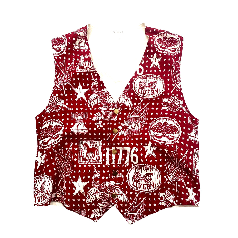 Unisex Vintage Red Cream Hooters Livery UGLY CHRISTMAS Vest
